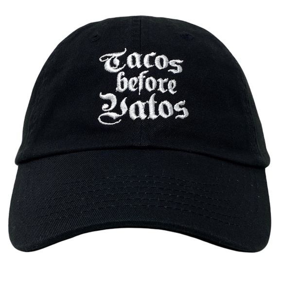 Tacos Before Vatos Mexican Mexico Lantin LA SD NYC Slouch Dad Hat Cap Strapback - Picture 2 of 6
